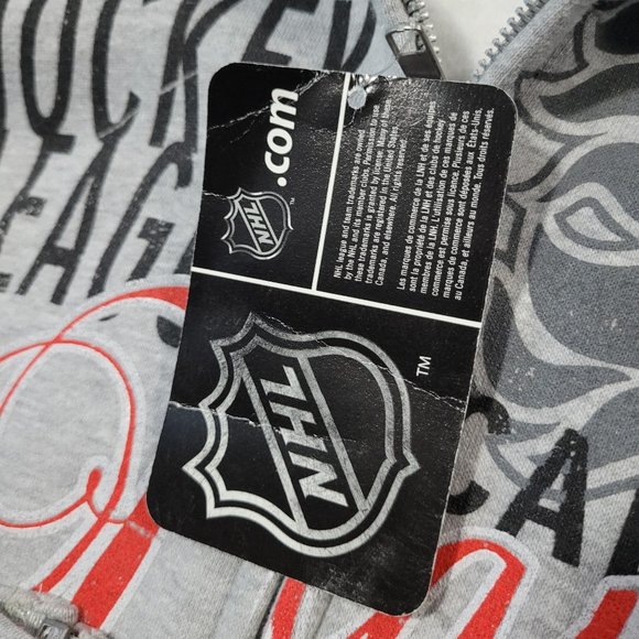 NHL Calgary Flames Zip up Light Grey Hoodie - Picture 5 of 6